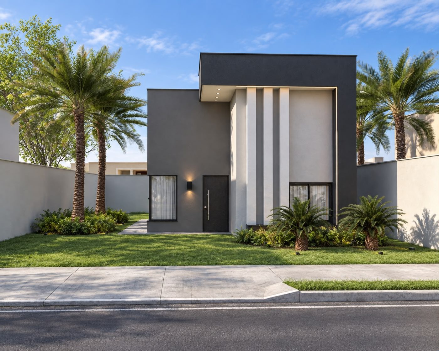 Fachada da Planta 03, casa construída pela Bella em Cáceres