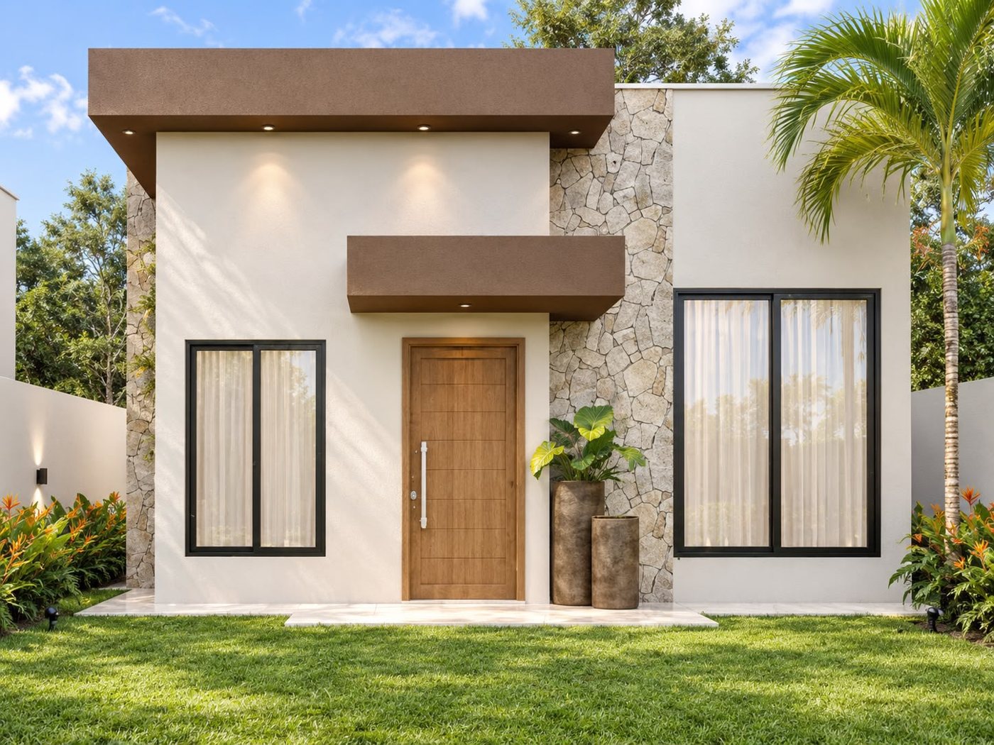 Fachada da Planta 04, casa construída pela Bella em Cáceres