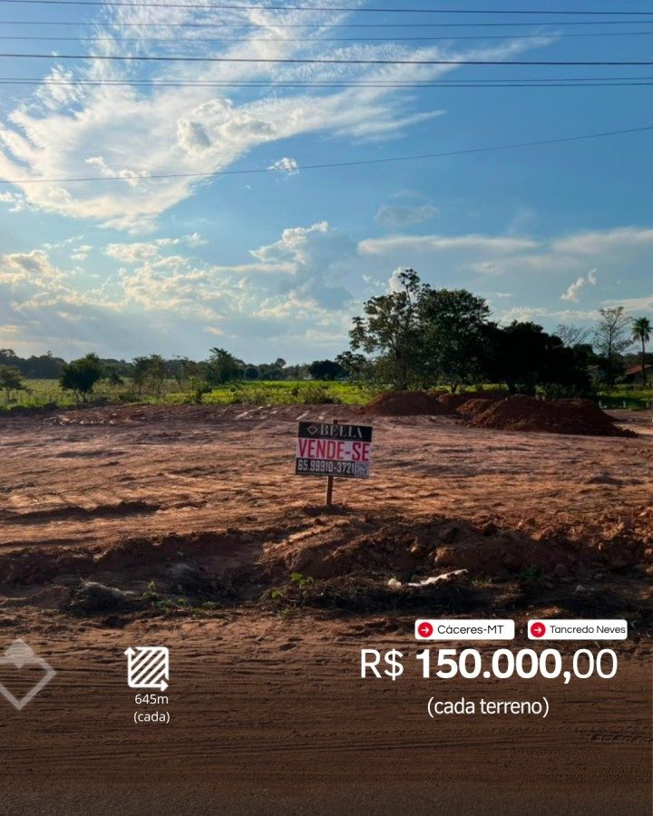 Terreno à venda em Jardim Aeroporto, Cáceres: Terreno 645 m² · Jardim Aeroporto