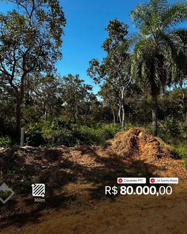 Terreno à venda em Santa Rosa, Cáceres: Terreno 360 m² · Santa Rosa